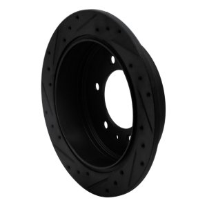 Hummer H3 Brake Rotor (1) - Rear Right - R1 Concepts - Drilled & Slotted - Black - `06-`10